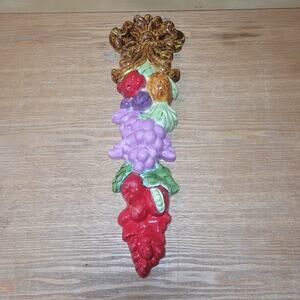 Vtg LeMieux Ceramic Glaze Vegetable Plaque Handmade Wall Hanging Country Kitchen